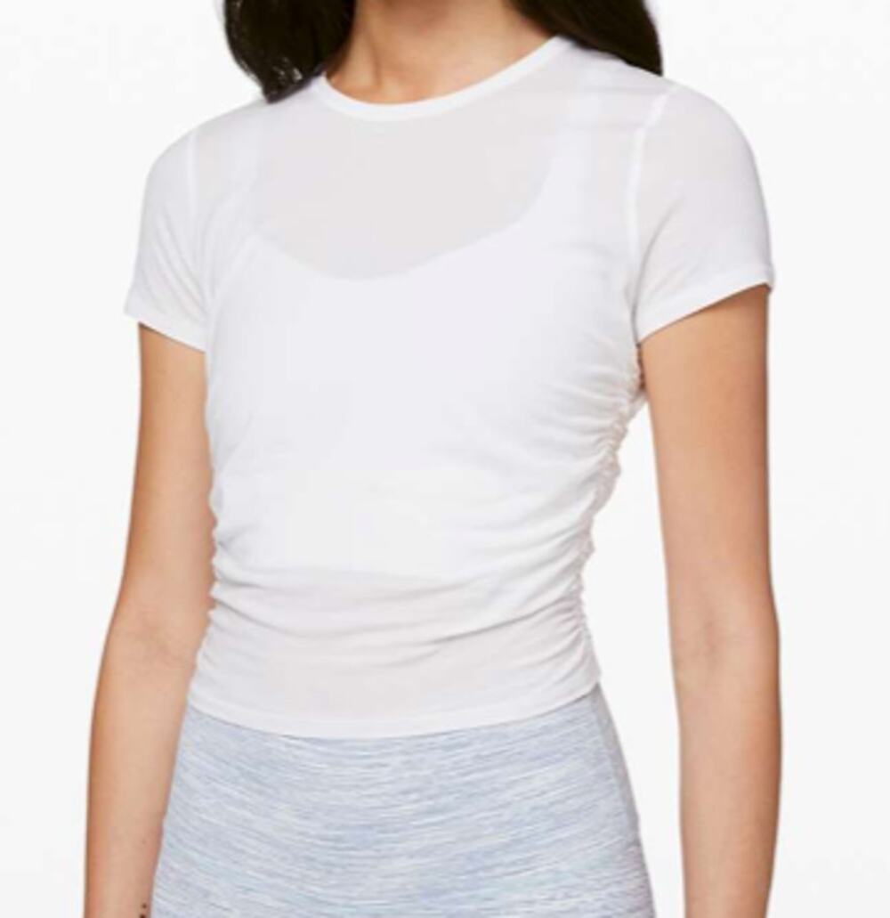 Lululemon All It Takes Ruched Crop Top White Size M? (See Measurements Below)